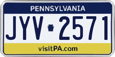 PA license plate JYV2571