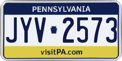 PA license plate JYV2573
