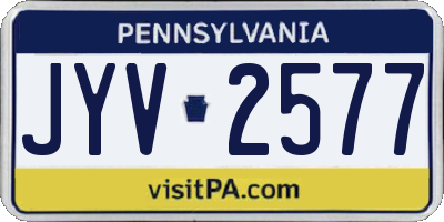 PA license plate JYV2577