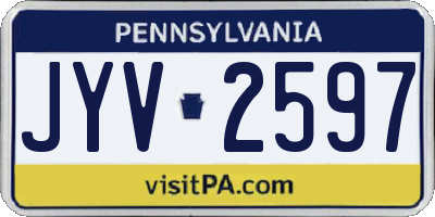 PA license plate JYV2597