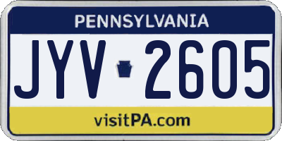PA license plate JYV2605
