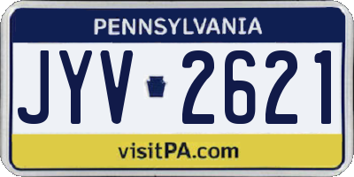 PA license plate JYV2621
