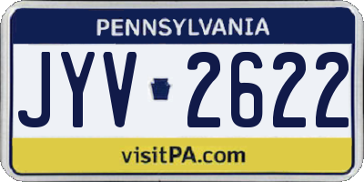PA license plate JYV2622
