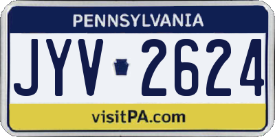 PA license plate JYV2624