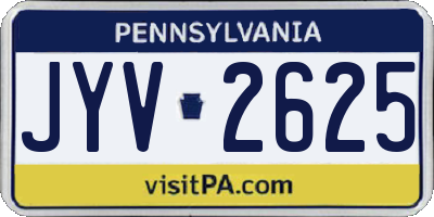 PA license plate JYV2625