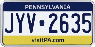 PA license plate JYV2635