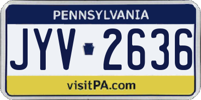 PA license plate JYV2636