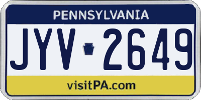 PA license plate JYV2649