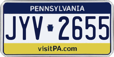 PA license plate JYV2655