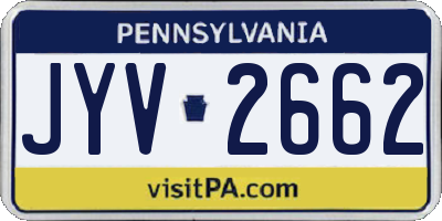 PA license plate JYV2662