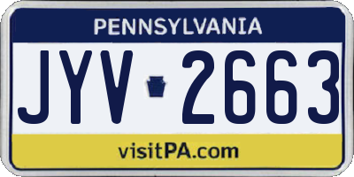 PA license plate JYV2663