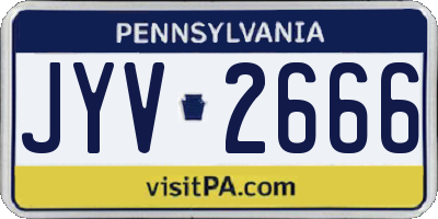 PA license plate JYV2666