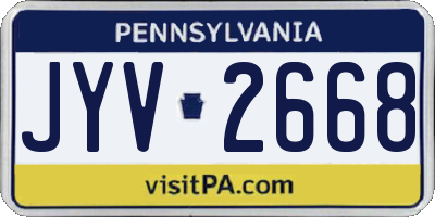 PA license plate JYV2668