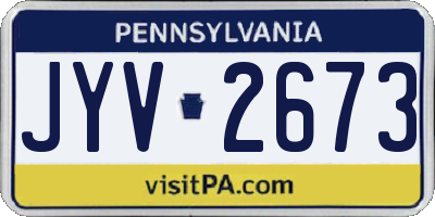 PA license plate JYV2673