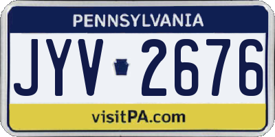 PA license plate JYV2676