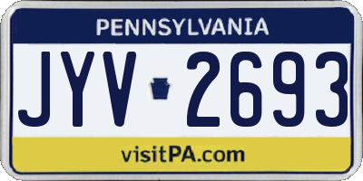 PA license plate JYV2693