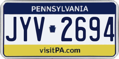 PA license plate JYV2694