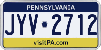 PA license plate JYV2712