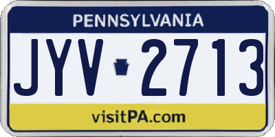 PA license plate JYV2713