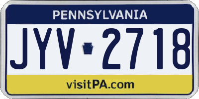 PA license plate JYV2718