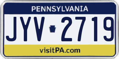 PA license plate JYV2719