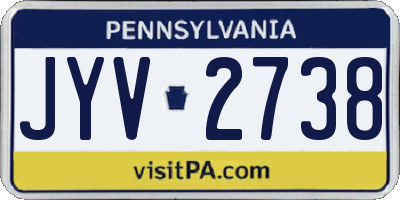PA license plate JYV2738