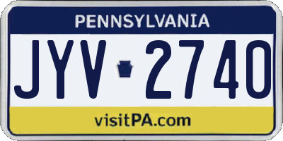 PA license plate JYV2740