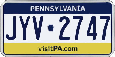 PA license plate JYV2747