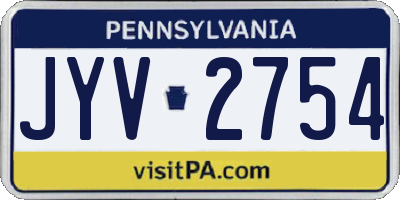 PA license plate JYV2754