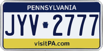 PA license plate JYV2777