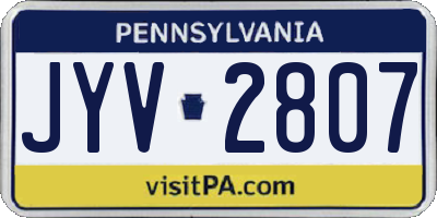 PA license plate JYV2807