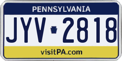 PA license plate JYV2818