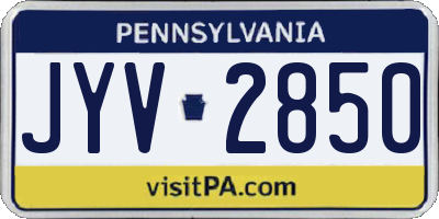 PA license plate JYV2850