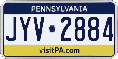 PA license plate JYV2884