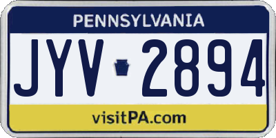 PA license plate JYV2894