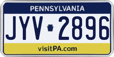 PA license plate JYV2896