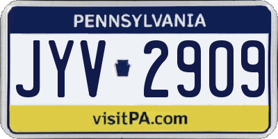 PA license plate JYV2909