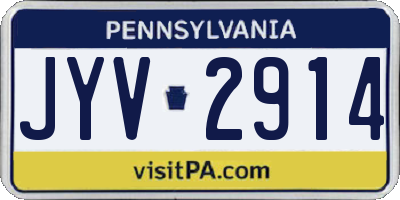 PA license plate JYV2914