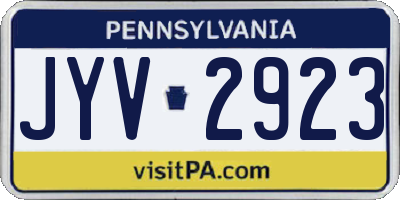 PA license plate JYV2923