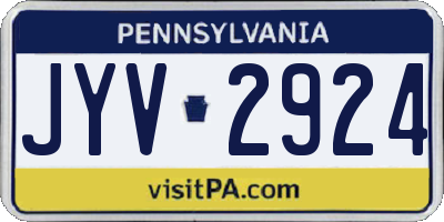 PA license plate JYV2924