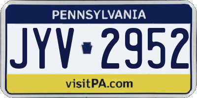 PA license plate JYV2952