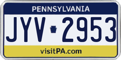 PA license plate JYV2953