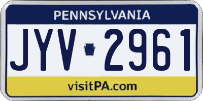 PA license plate JYV2961