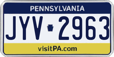 PA license plate JYV2963