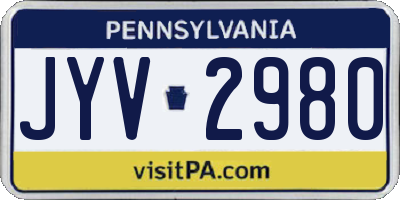 PA license plate JYV2980
