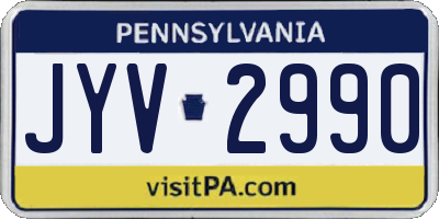 PA license plate JYV2990