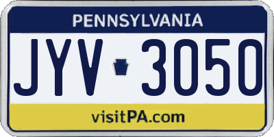 PA license plate JYV3050