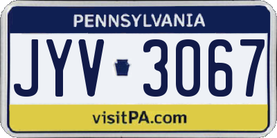 PA license plate JYV3067
