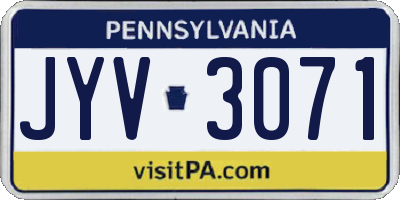 PA license plate JYV3071