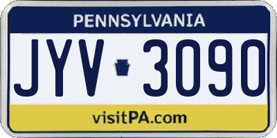 PA license plate JYV3090